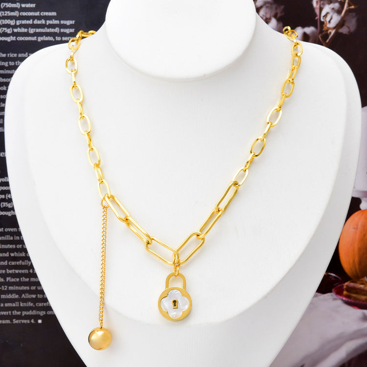 Ball and Lock Necklace